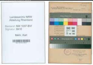 Entnazifizierung Karl Mehr , geb. 07.11.1894 (Beamter)