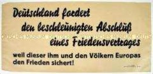 Maueranschlag mit Forderung nach Friedensvertrag