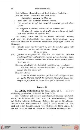 Beschreibender Teil, Gruppe IX