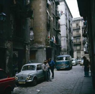 Barcelona. Straßenszene in der Altstadt