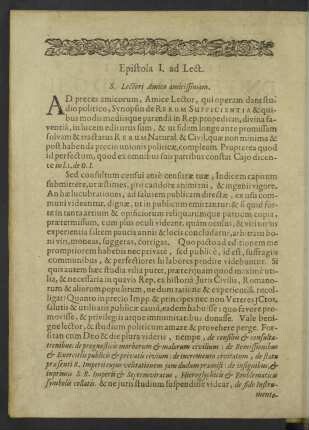 Epistola ad Lectorem.
