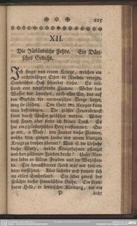 XII. Die Jütländische Fehde. Ein Dänisches Gedicht