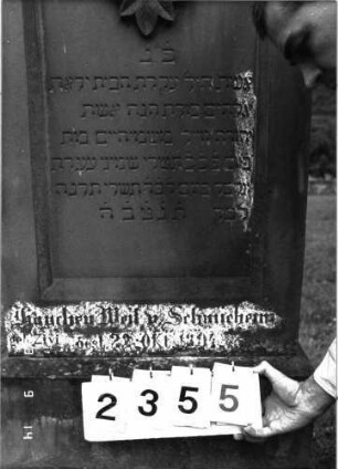 Grabstein 2355 (Index: 100097543) Maße HxBxT: 146x61x14 cm Symbolik: Rosette: Grabstein 2355 (Detailaufnahme)
