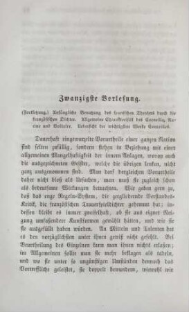 Zwanzigste Vorlesung