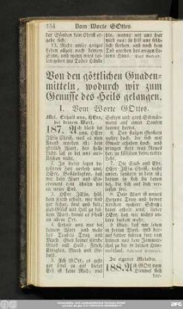 Von den göttlichen Gnadenmitteln, wodurch wir zum Genuse des Heils gelangen.