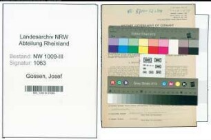 Entnazifizierung Josef Gossen , geb. 01.04.1902 (Amtsinspektor)