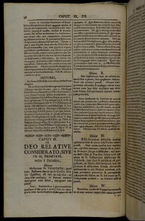 Caput IX. De Deo Relative Considerato, Sive De SS. Trinitate.