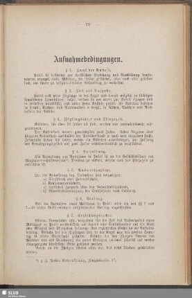 Aufnahmebedingungen
