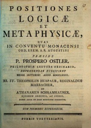 Positiones logicae et metaphysicae