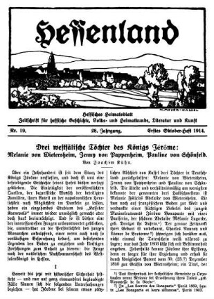 Nr. 19, Erstes Oktober-Heft 1914