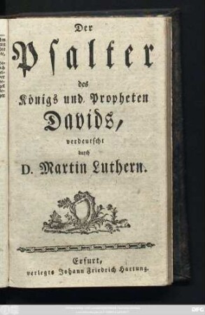 Der Psalter des Königs und Propheten Davids