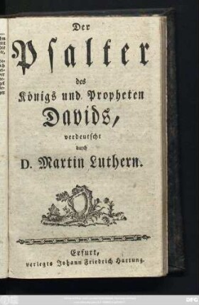 Der Psalter des Königs und Propheten Davids