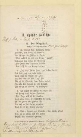 II. Epische Gedichte