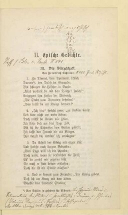 II. Epische Gedichte