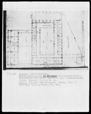 Passau, Jesuitenkollegium Sankt Michael (Coll. Passaviense), Gesamtplan, Grundriss des Erdgeschosses