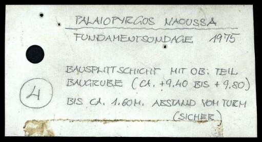 Fundzettel Paros Palaiopyrgos