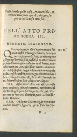 Dell' Atto Primo Scena III.