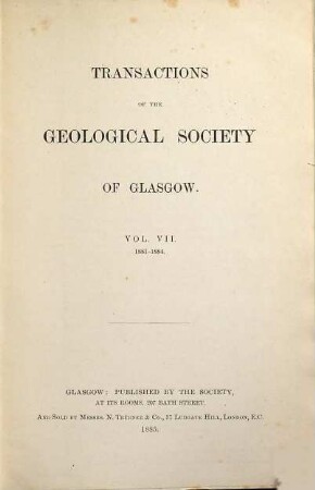 Transactions of the Geological Society of Glasgow. 7. 1881/84 (1885)