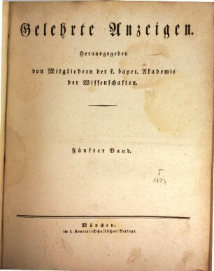 Gelehrte Anzeigen. 5. 1837