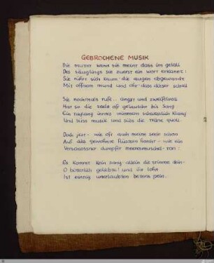 Gebrochene Musik : [SW XV: h1]; [SW XV, S. 15/130]