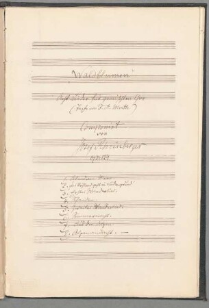 Waldblumen op. 124 - BSB Mus.ms. 4580#Beibd. : Acht Lieder für gemischten Chor