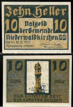 Niederwaldkirchen, Oberösterreich 10 Heller
