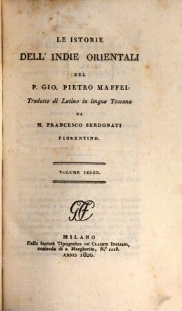 Le istorie dell' Indie orientali del P. Gio. Pietro Maffei, 3