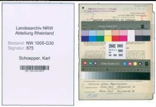 Entnazifizierung Karl Schoepper , geb. 01.08.1902 (Verkehrsaufseher)