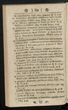 Libri Varii In Octavo ex R. et P.