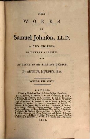 Works, 9. The lives of the English Poets