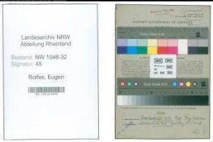 Entnazifizierung Eugen Rolfes , geb. 26.11.1885 (Angestellter)