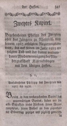 § 1. Vorfallenheiten Philipp des Zweyten von 1567 bis 1576.