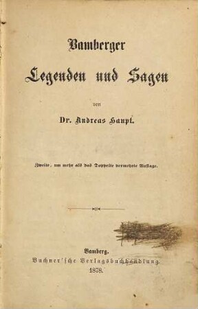 Bamberger Legenden und Sagen