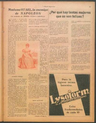 Madame Stael, la enemiga de Napoleón : Un artículo de María Luisa Carnelli