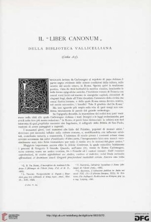 5: Il "liber canonum" della Biblioteca Vallicelliana (Codice A-5)