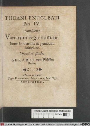 continens Variarum regionum, urbium insularum & gentium descriptiones