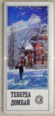 Postkartenmappe mit Ansichten des südrussischen Wintersportortes Teberda