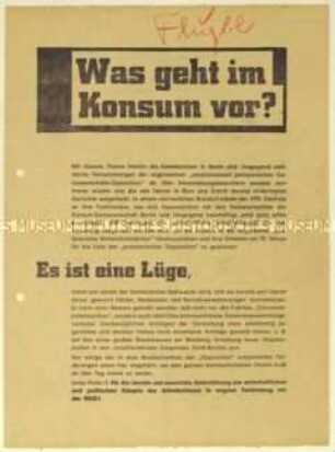 Aufruf der Liste "Genossenschaftsbau" zur Generalversammlungswahl der Berliner Konsumgenossenschaft 1933