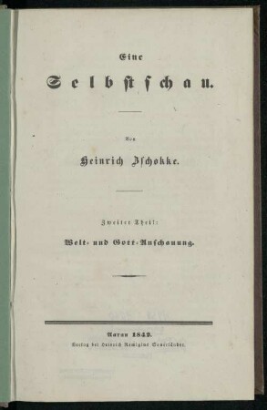 Theil 2: Welt- und Gott-Anschauung