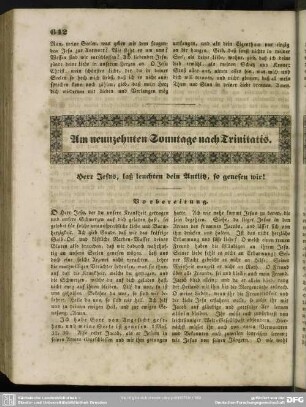 Am neunzehnten Sonntage nach Trinitatis