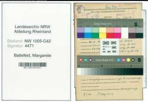 Entnazifizierung Margarete Battefeld , geb. 30.06.1900 ()