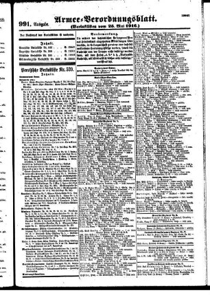 991. Ausgabe. Donnerstag, 25. Mai 1916