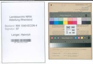Entnazifizierung Heinrich Langer , geb. 12.02.1921 (Angestellter)