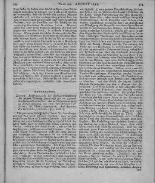 Usteri, P.: Eröffnungsrede der Jahresversammlung der allgemeinen Schweizerischen Gesellschaft für die gesammten Naturwissenschaften. Zürich 1817