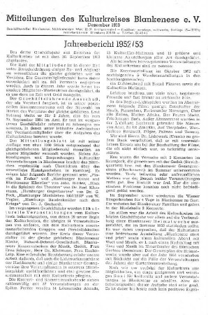 Jahresbericht 1952/53