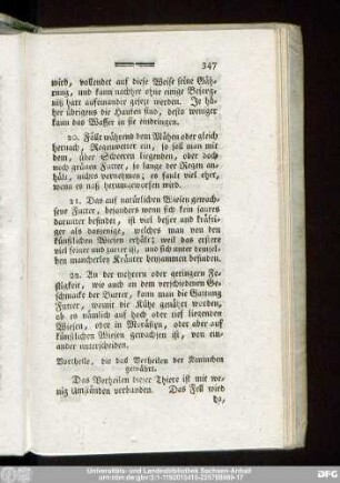 Vortheile, die das Verheilen der Kaninchen gewährt.