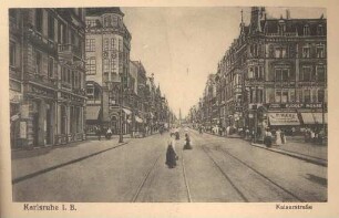 Postkartenalbum. "Karlsruhe i. B. - Kaiserstrasse". Kaiserstraße