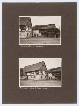 Referenzmappe 3/17 des Fotografen Walter Möbius : Mappenblatt 78 mit zwei Fotografien (Schowtschick-Mühle bei Wittichenau)