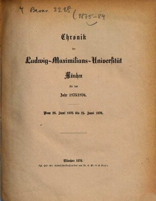 Chronik. 1875/76