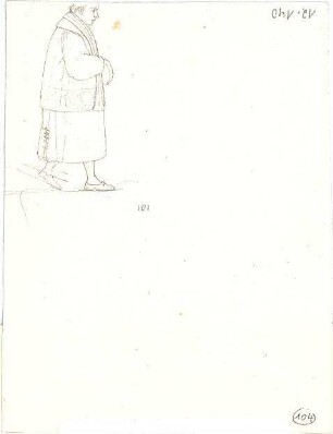 Neureuther, Gottfried von; Zeichnungen - Skizze eines Priesters (Ansicht)
